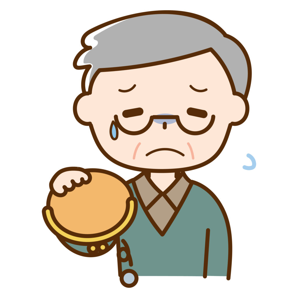 経済的な不安を抱え、生活保護を恤救している高齢男性