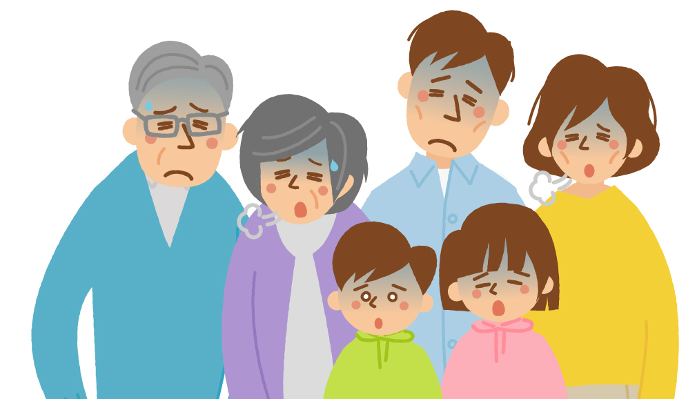 在宅介護で限界を感じ疲れた顔の家族